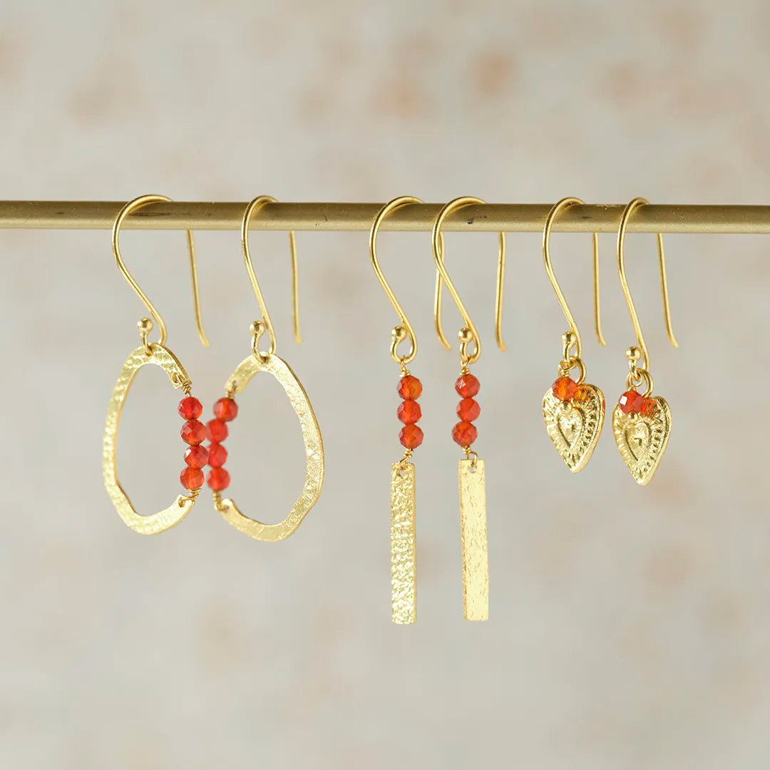 Generous Carnelian Earrings Gold Plated