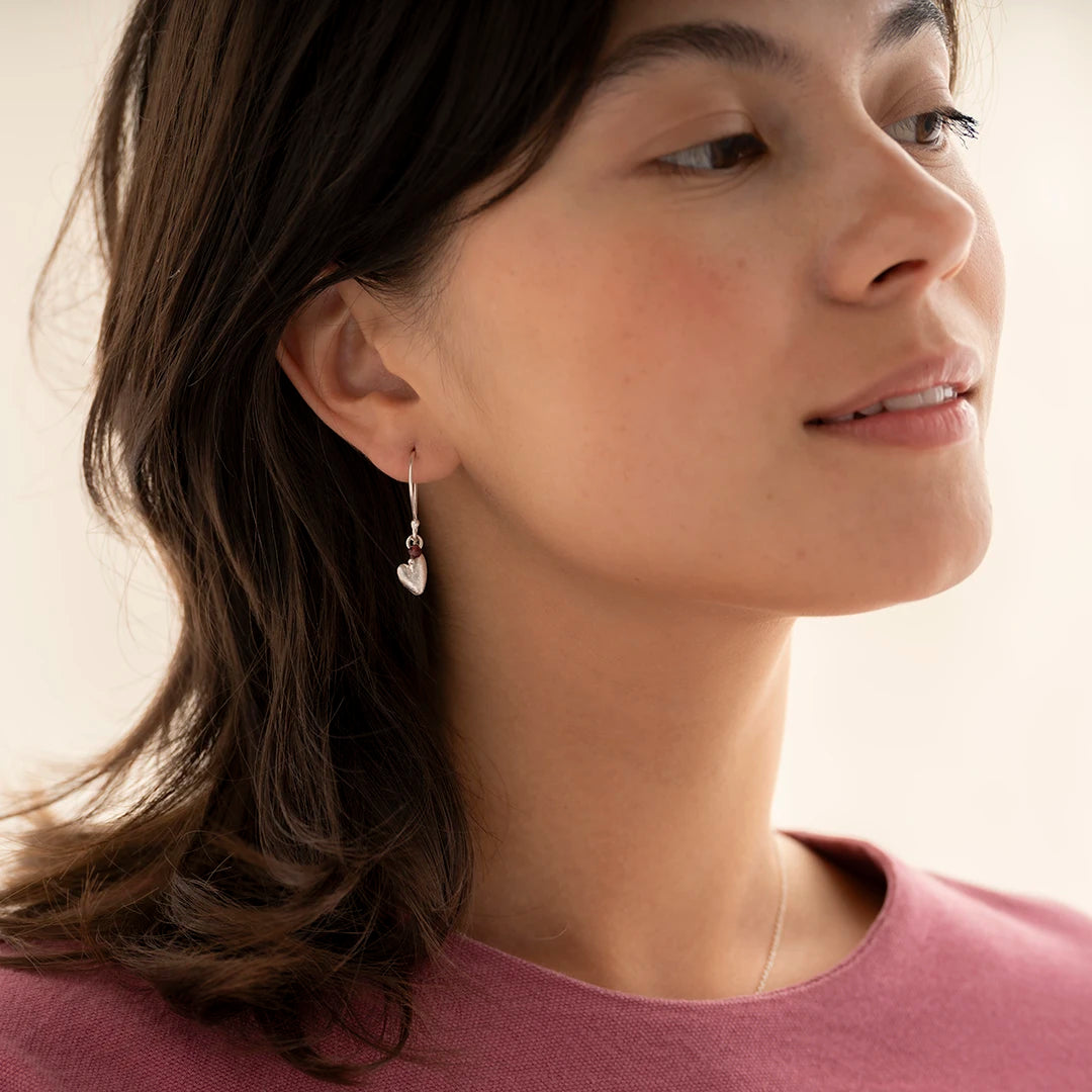 Generous Garnet Earrings Silver Plated