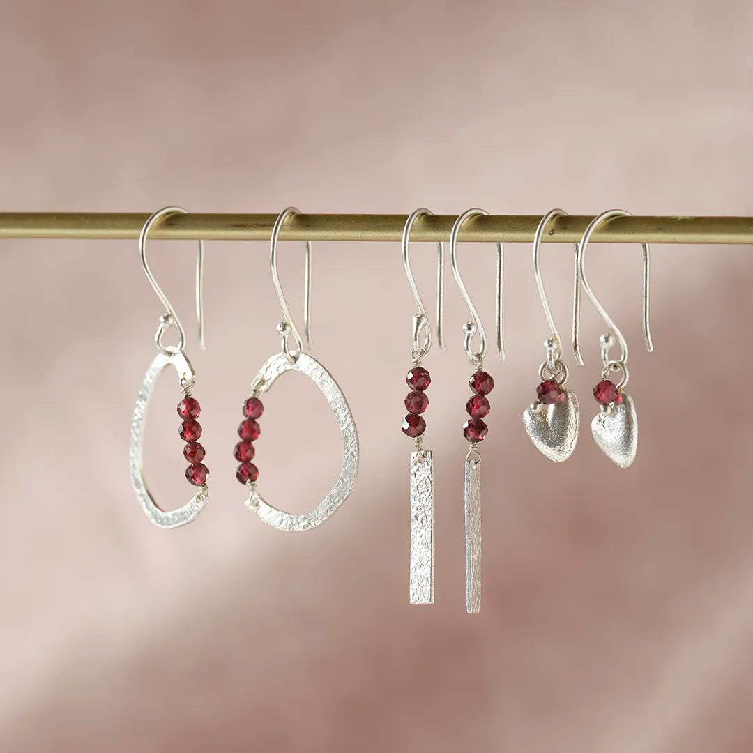 Generous Garnet Earrings Silver Plated