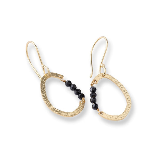 Optimism Black Onyx Earrings Gold Plated