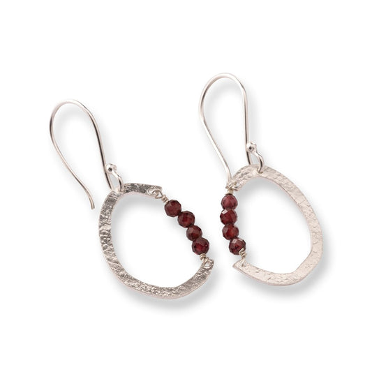 Optimism Garnet Earrings Silver Plated