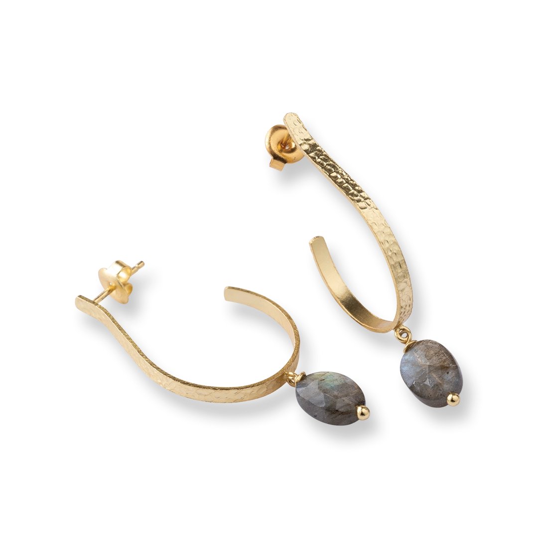 Attracted Labradorite Earrings Gold Plated