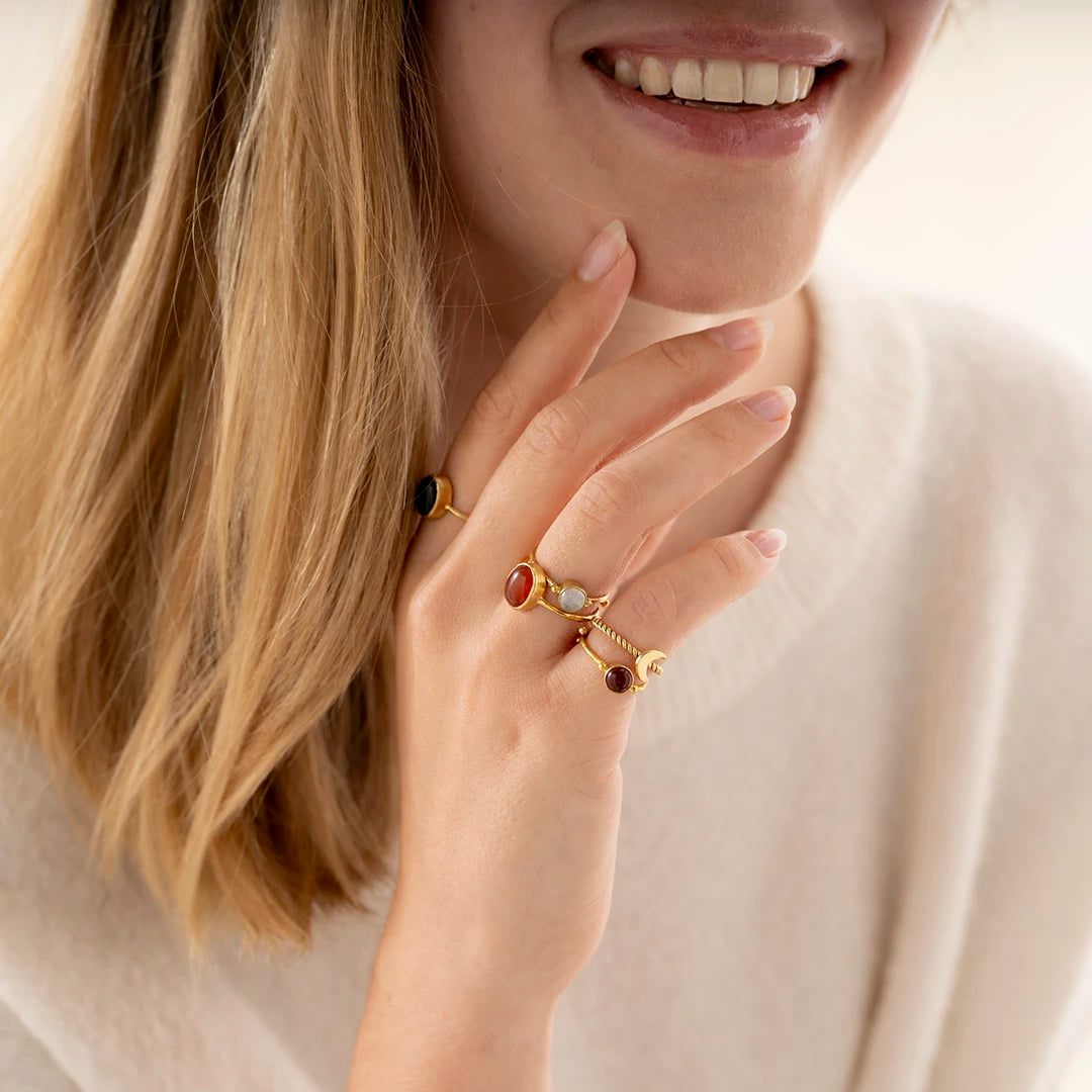 Visionary Black Onyx Ring Gold Plated