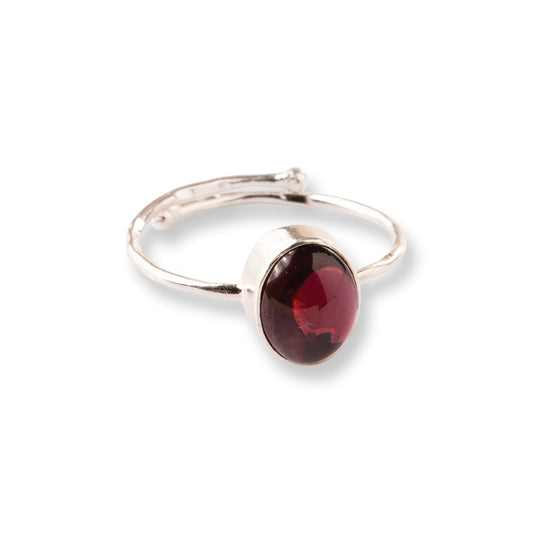 Visionary Garnet Ring Silver Plated