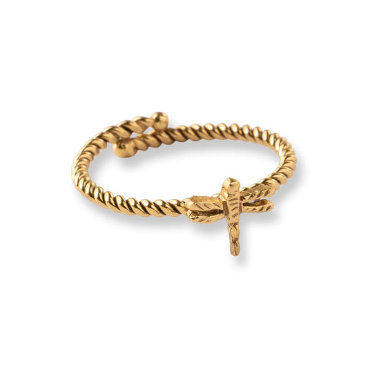 Honorable Dragonfly Ring Gold Plated