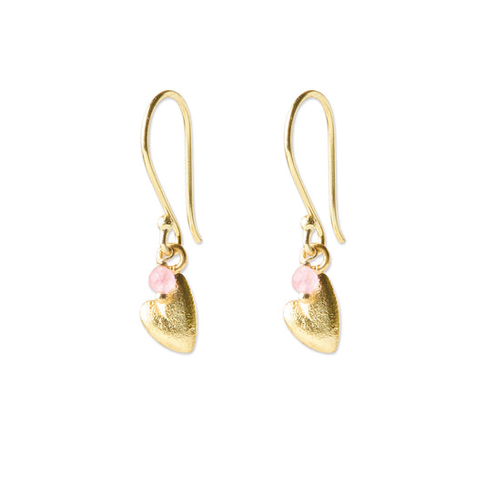 Generous Rose Quartz Earrings Gold Plated