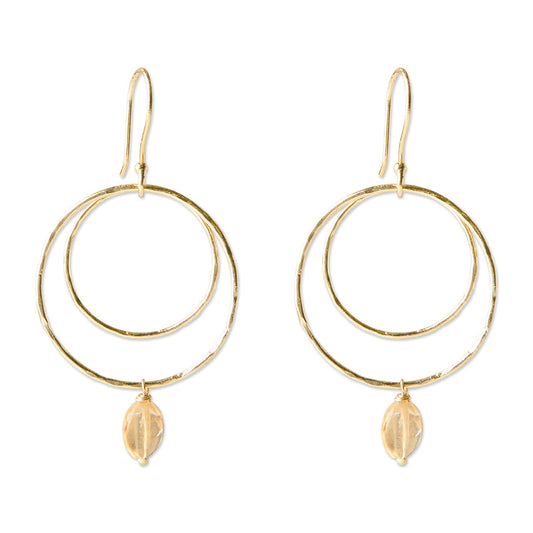 Enjoyable Citrine Earrings Gold Plated