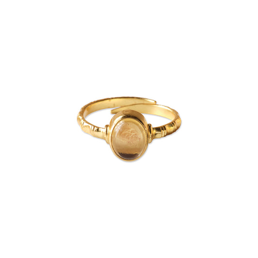 Certain Citrine Ring Gold Plated