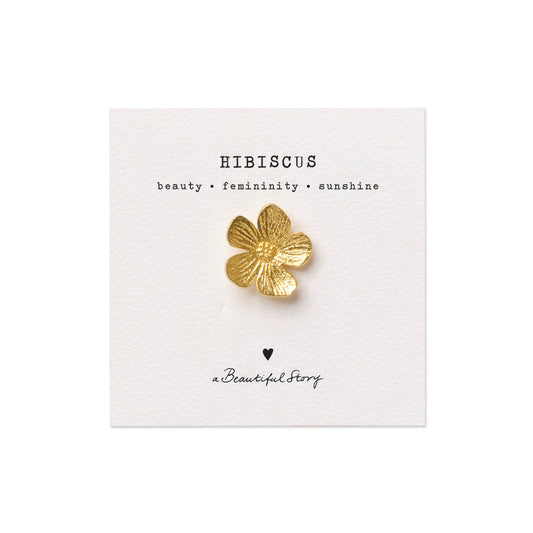 Brooch Hibiscus Gold Plated