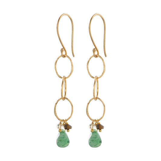 Glowing Aventurine Mix Gold Earrings