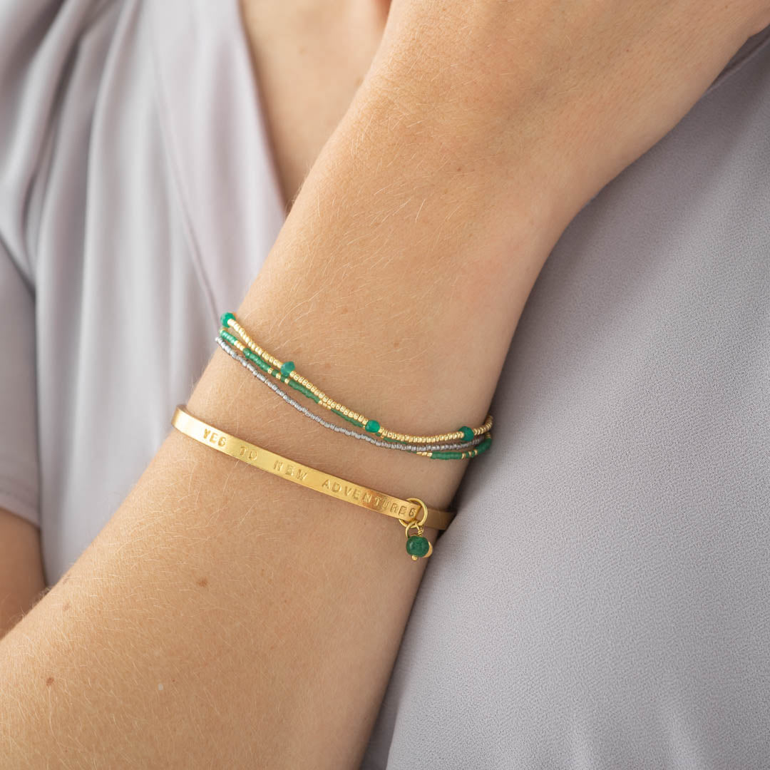 Pure Aventurine Gold Plated Bracelet