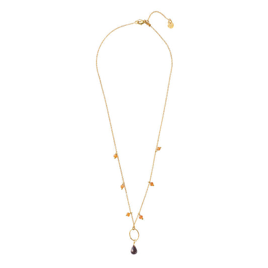 Heaven Carnelian Garnet Gold Necklace