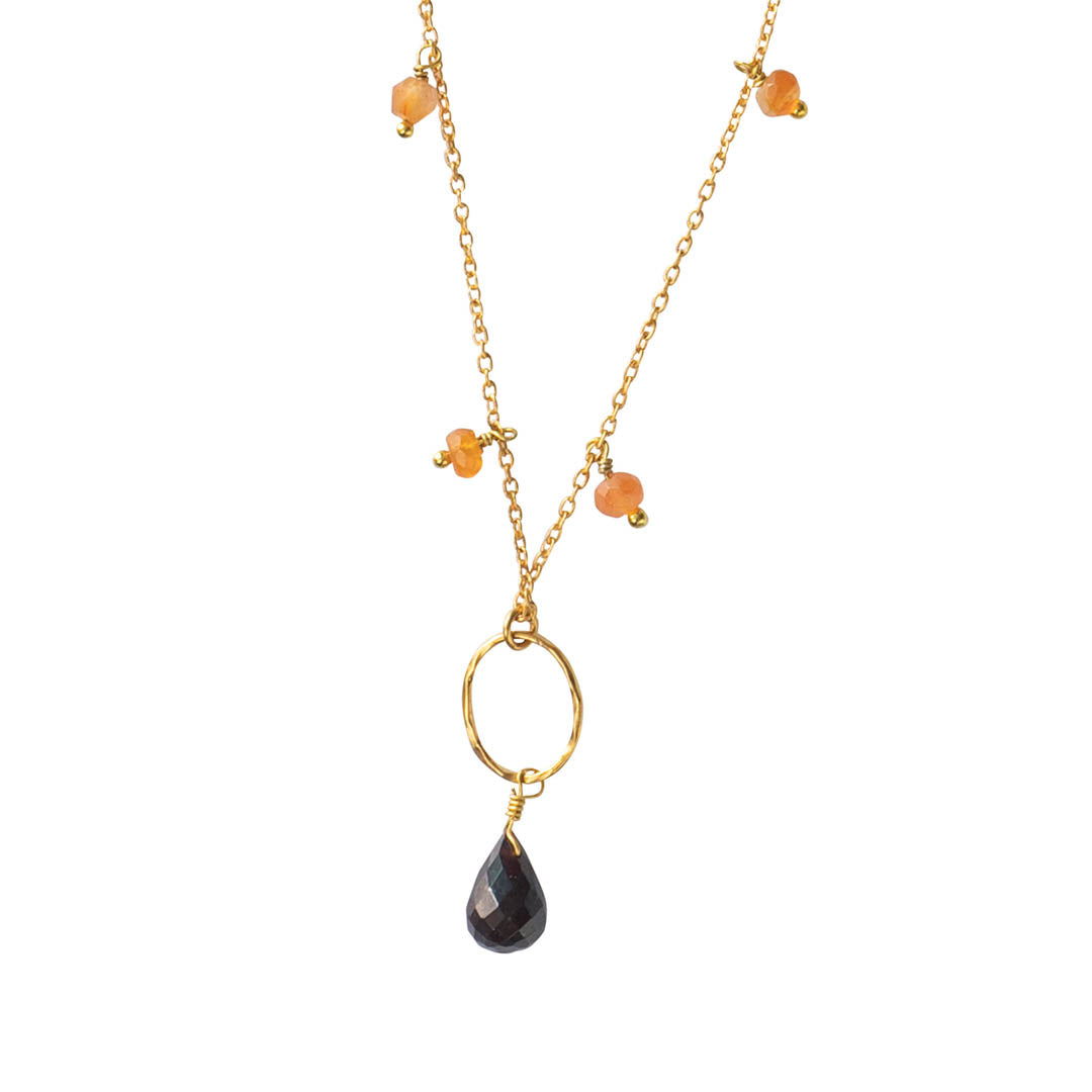 Heaven Carnelian Garnet Gold Necklace