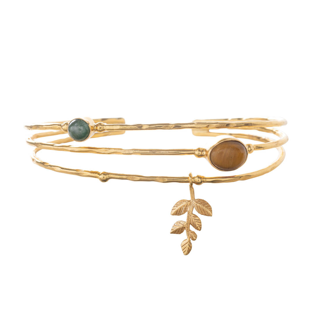 Glory Aventurine Tiger Eye Gold Bracelet