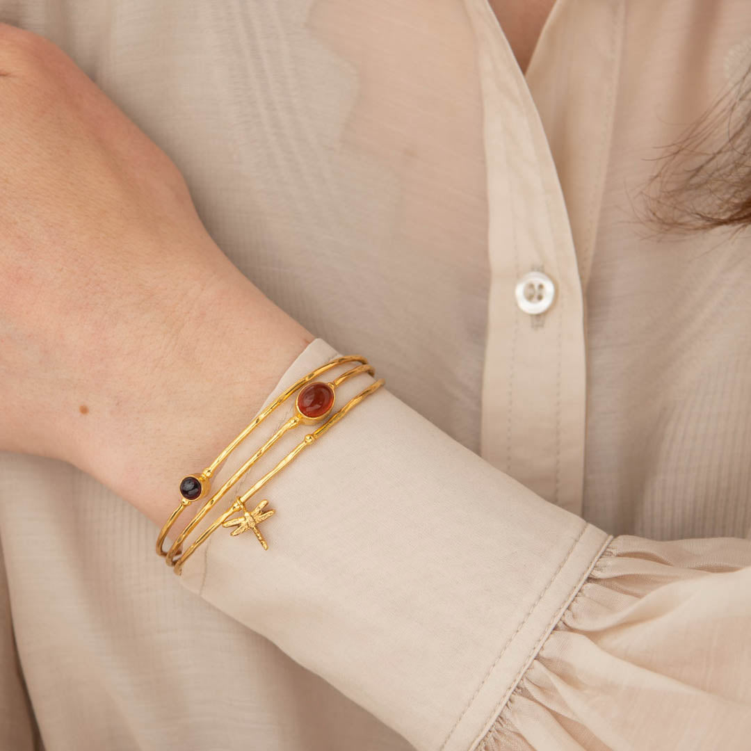 Glory Garnet Carnelian Gold Bracelet