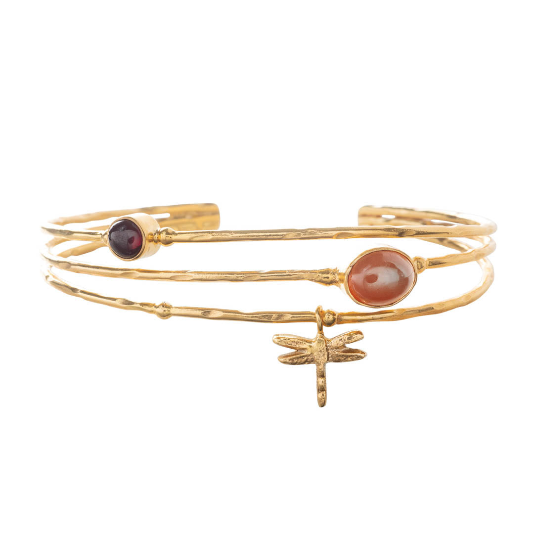 Glory Garnet Carnelian Gold Bracelet