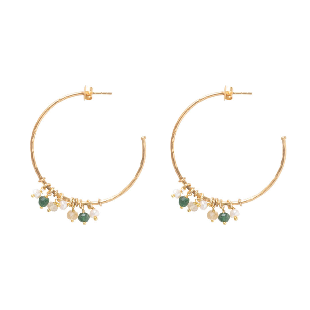 Aurora Aventurine Citrine Gold Plated Earrings