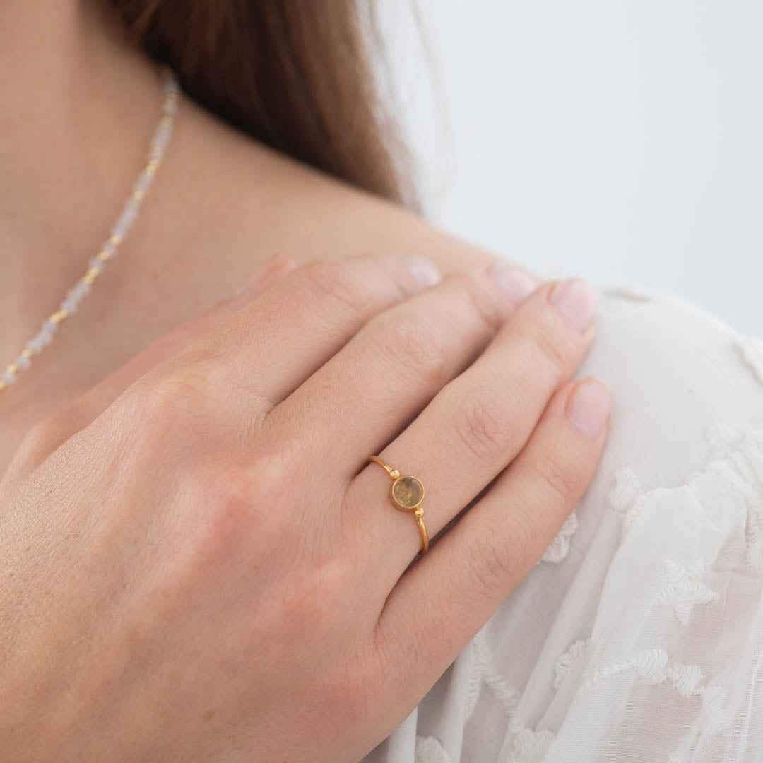 Faithful Citrine Gold Plated Ring