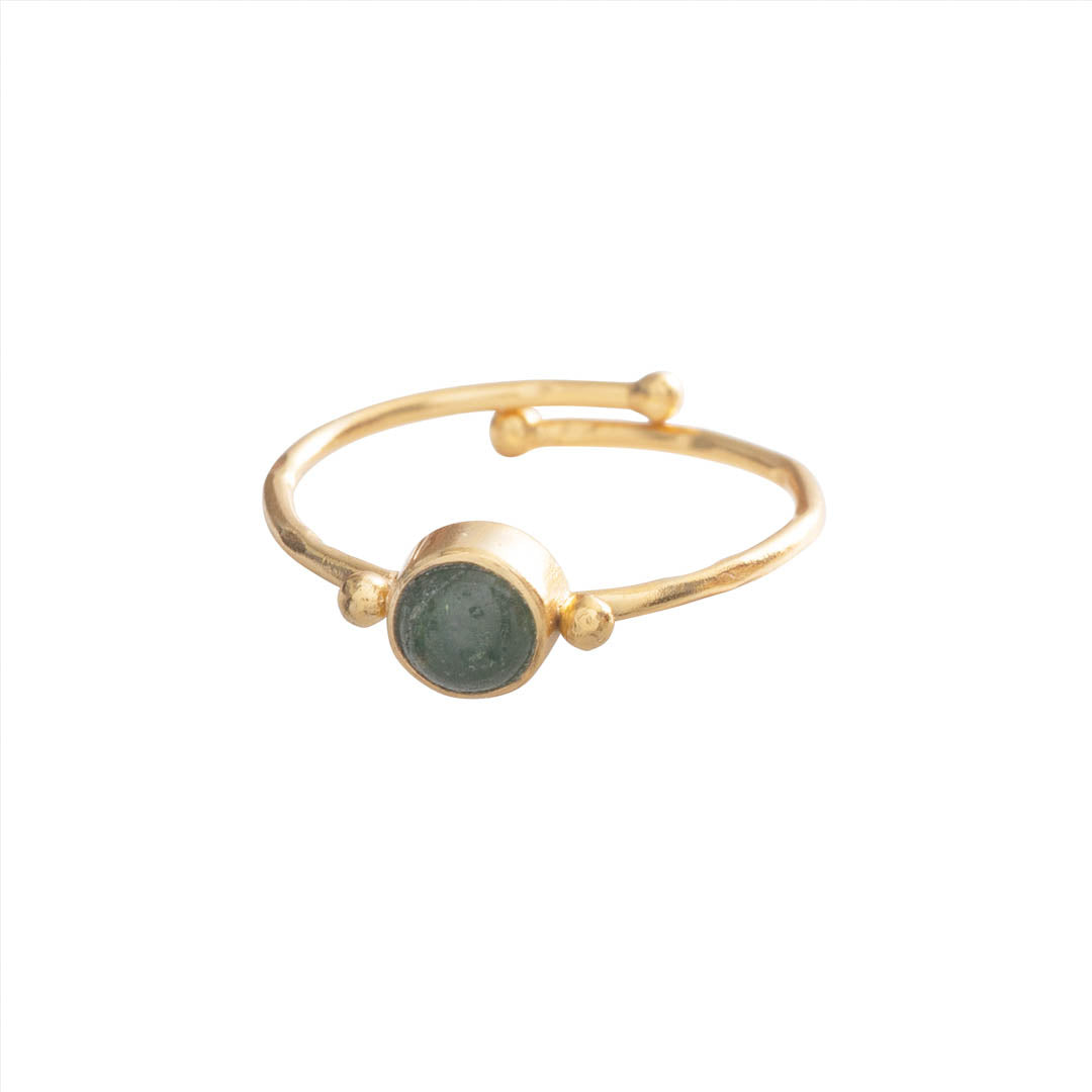 Faithful Aventurine Gold Plated Ring