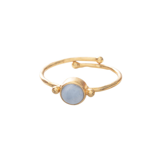 Faithful Blue Lace Agate Gold Plated Ring