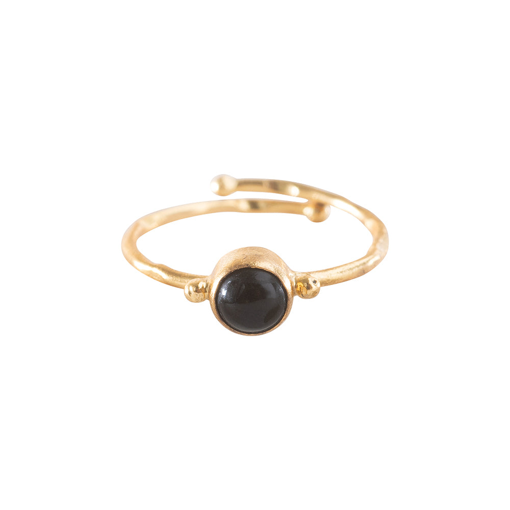 Faithful Black Onyx Gold Plated Ring