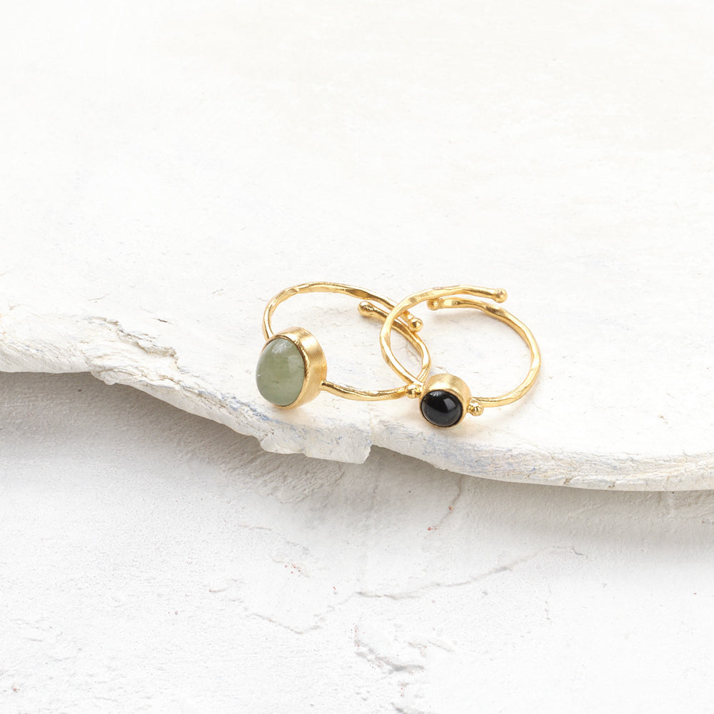 Faithful Black Onyx Gold Plated Ring