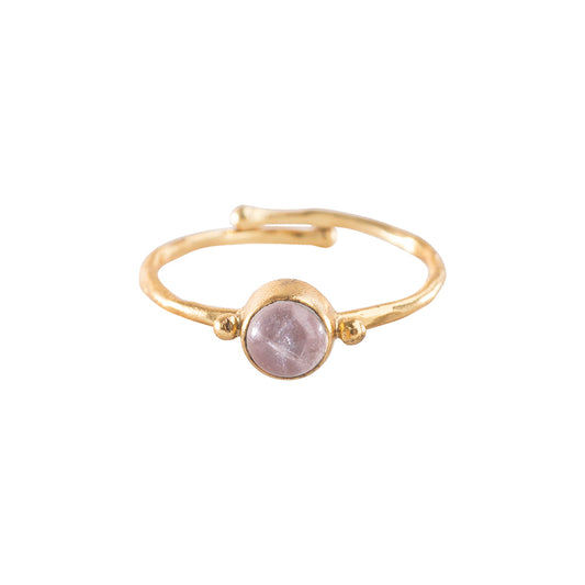 Faithful Rose Quartz Gold Plated Ring