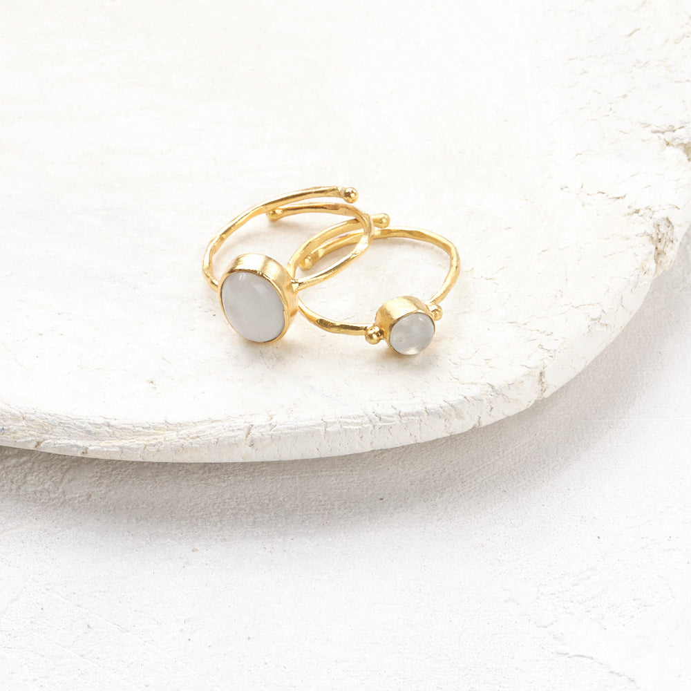 Faithful Moonstone Gold Plated Ring