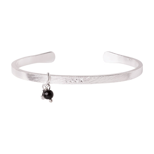 Pure Black Onyx Silver Plated Bracelet