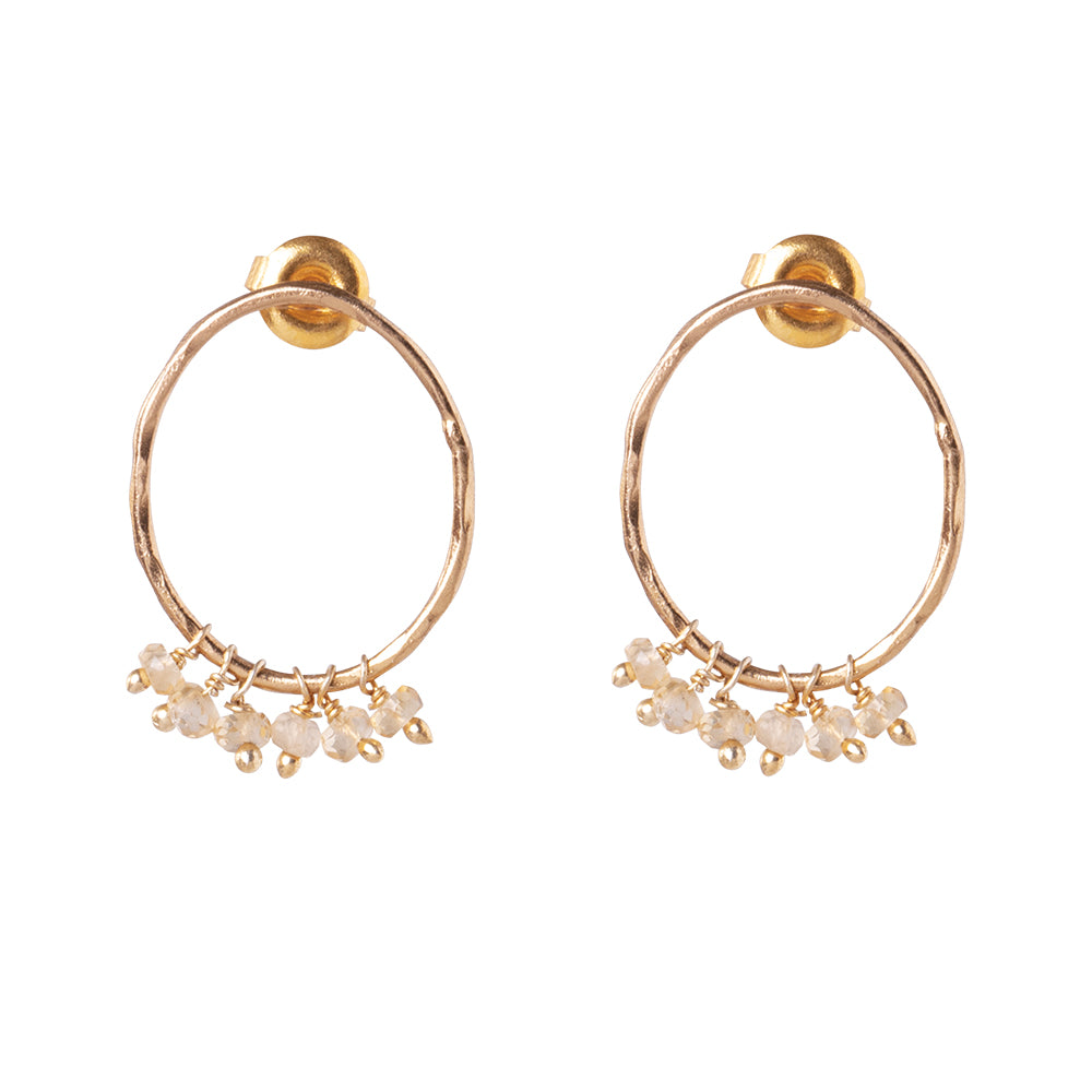 Serenity Citrine Gold Plated Earrings