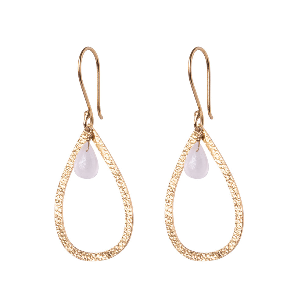 Affection Rose Quartz Gold Plated Earrings