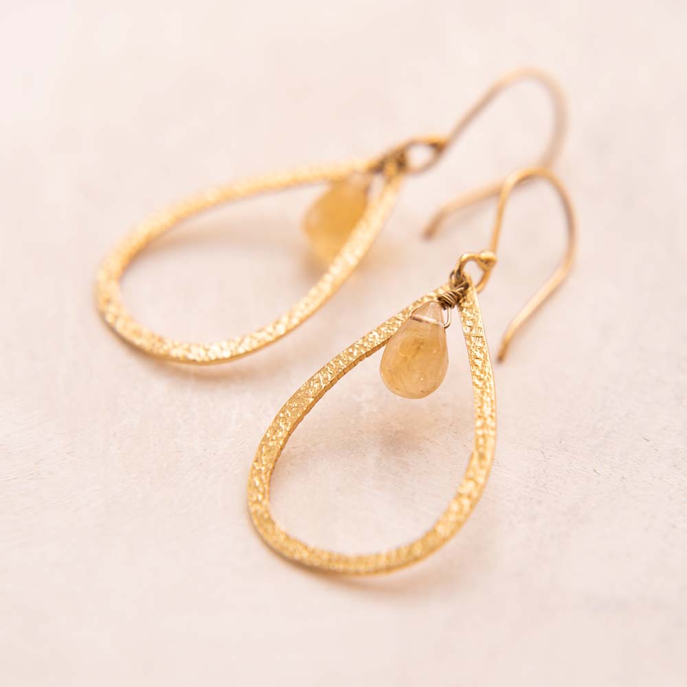 Affection Citrine Gold Plated Earrings