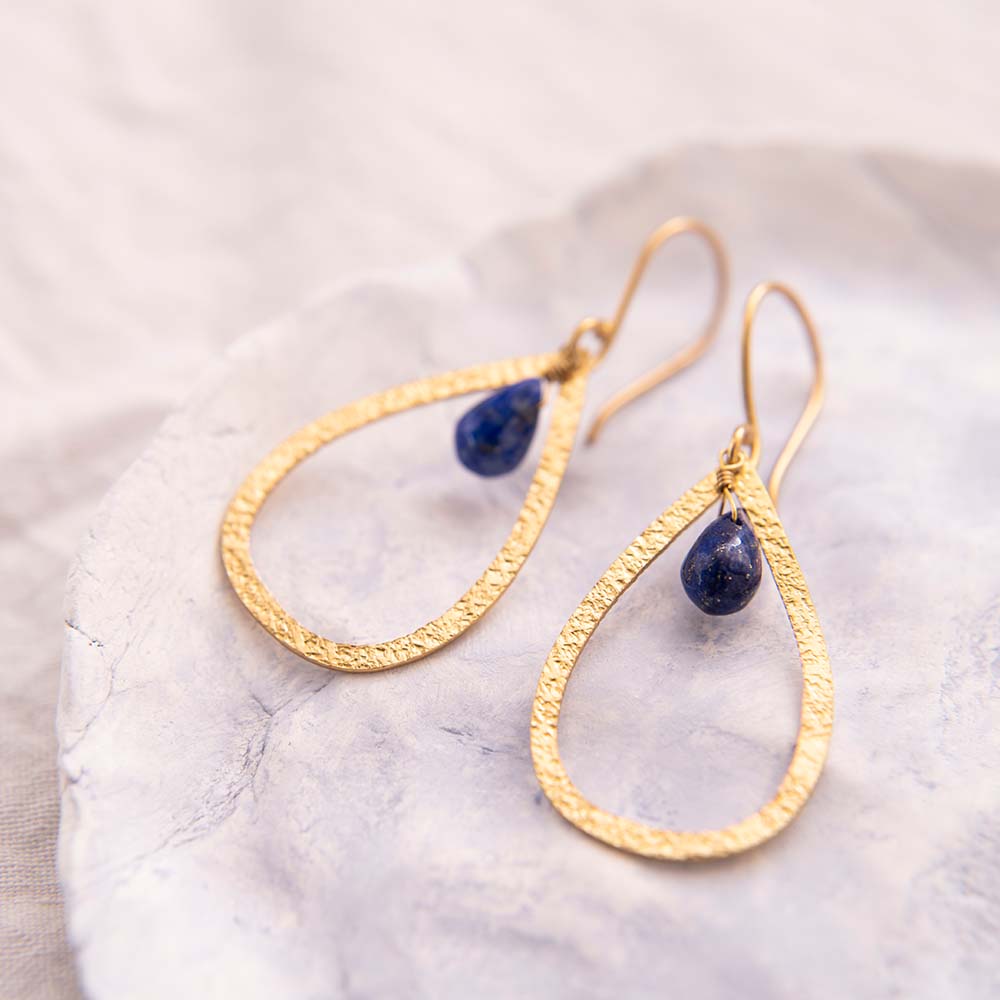 Affection Lapis Lazuli Gold Plated Earrings