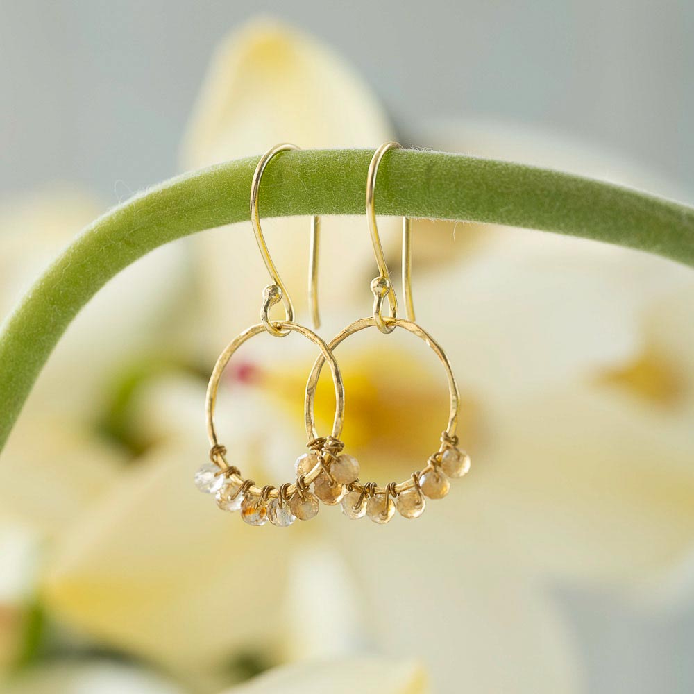 Compassion Citrine Earrings Gold Plated