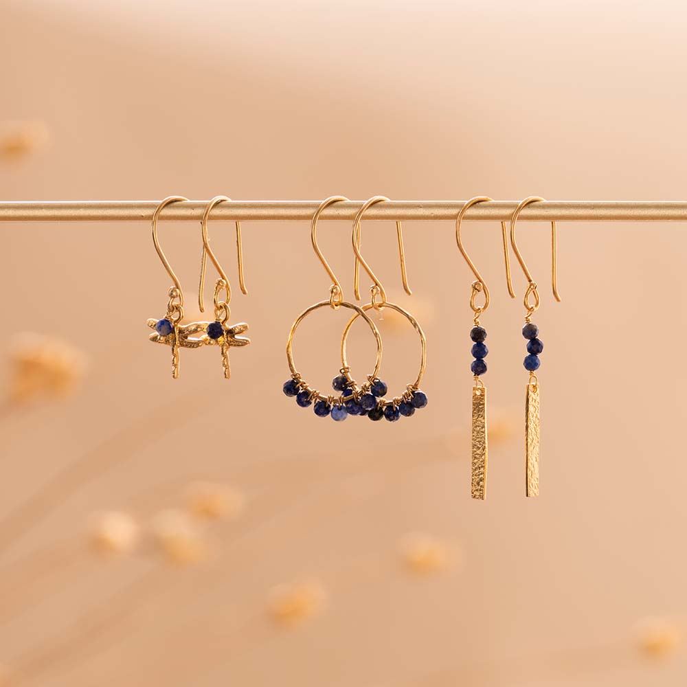 Compassion Lapis Lazuli Gold Plated Earrings