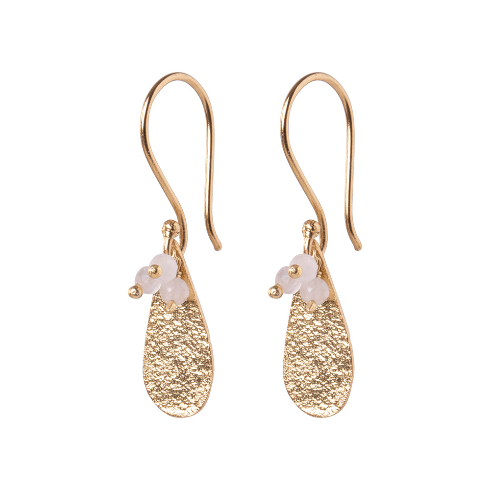 Intention Rose Quartz Gold Plated Earrings