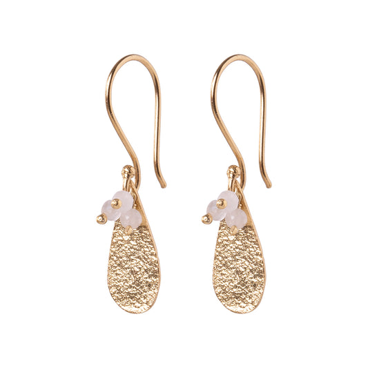 Intention Rose Quartz Gold Plated Earrings