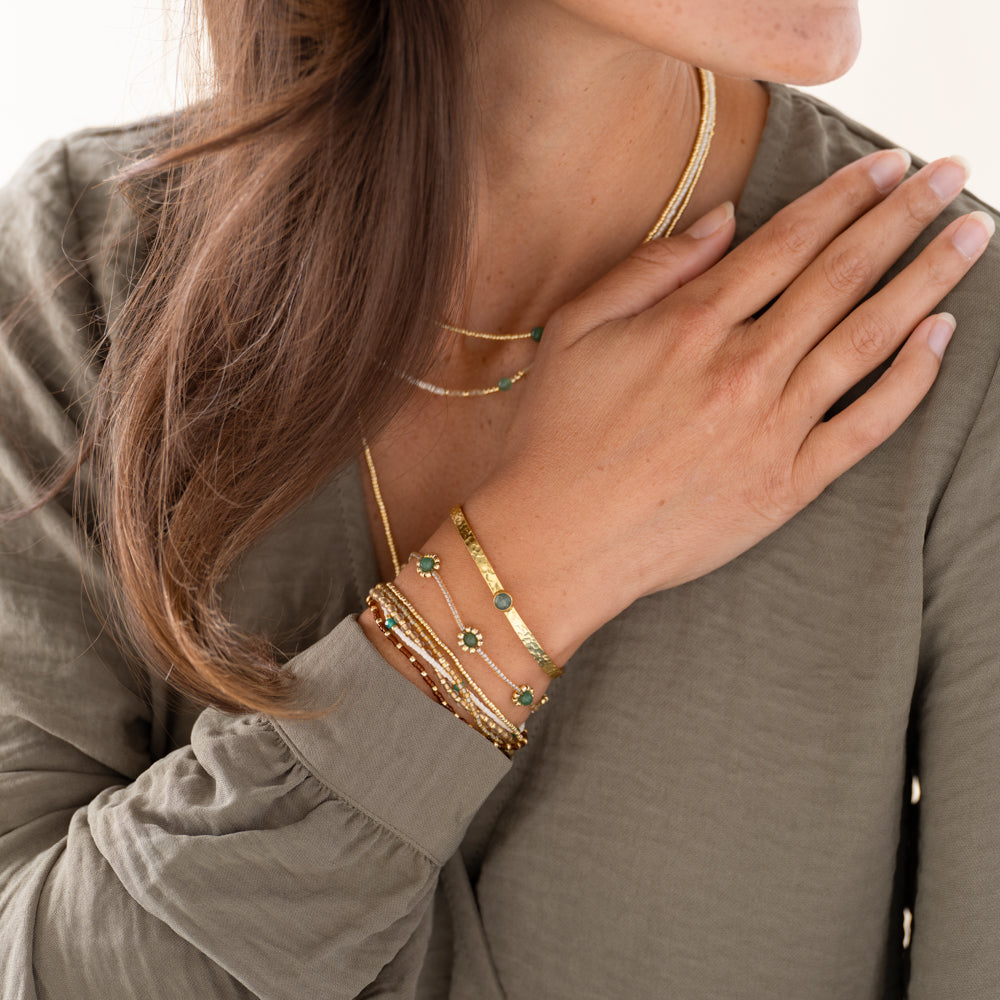 Sensitive Aventurine Gold Plated Bracelet