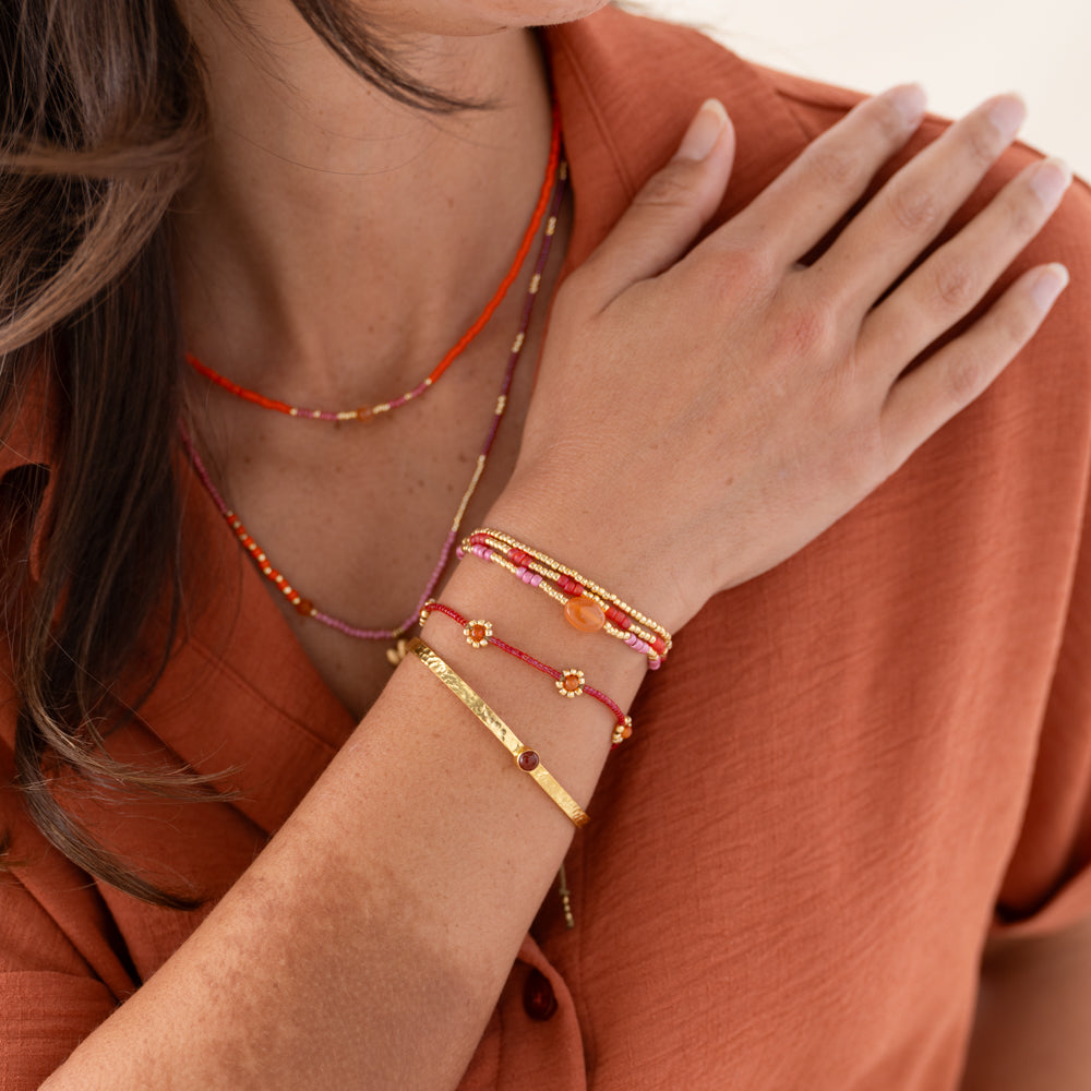 Sensitive Carnelian Gold Plated Bracelet