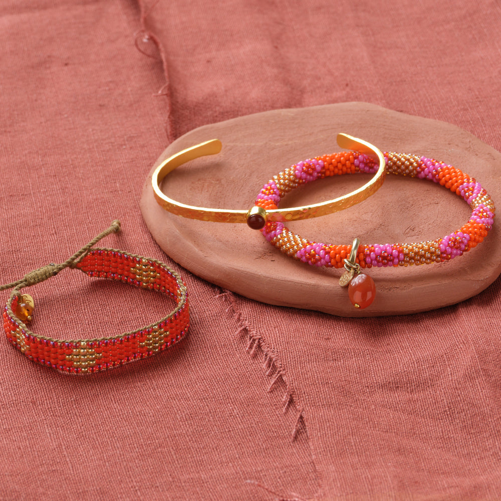 Sensitive Carnelian Gold Plated Bracelet