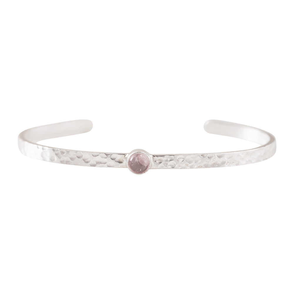 Sensitive Rose Quartz Silver Plated Bracelet