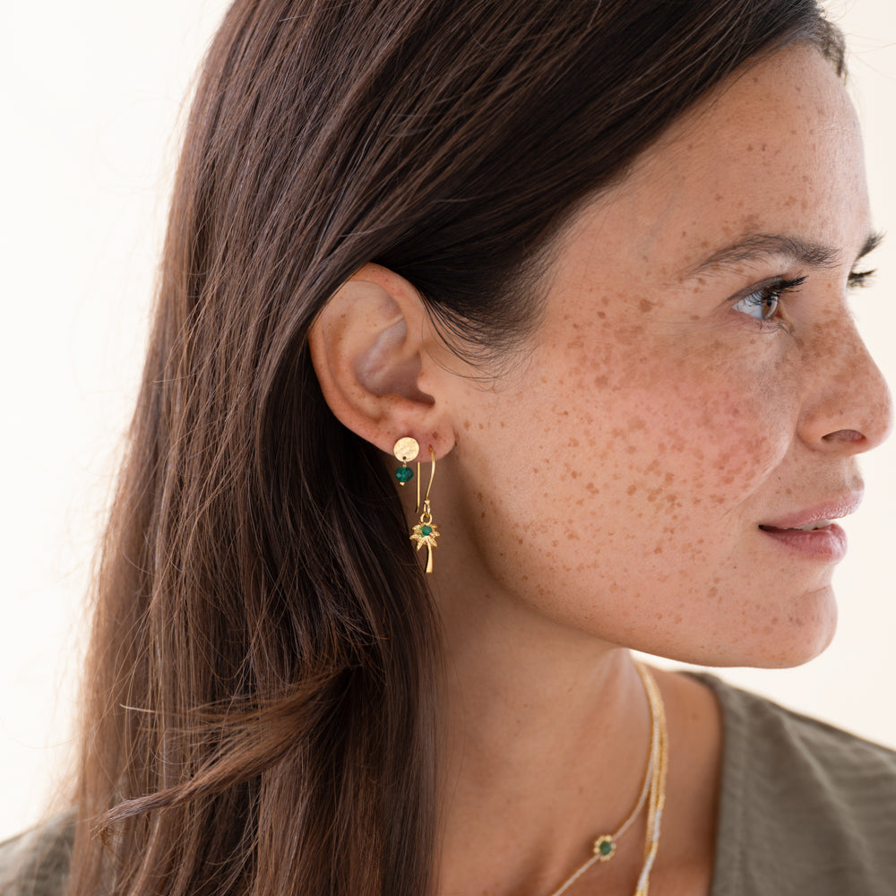 Generous Aventurine Gold Plated Earrings