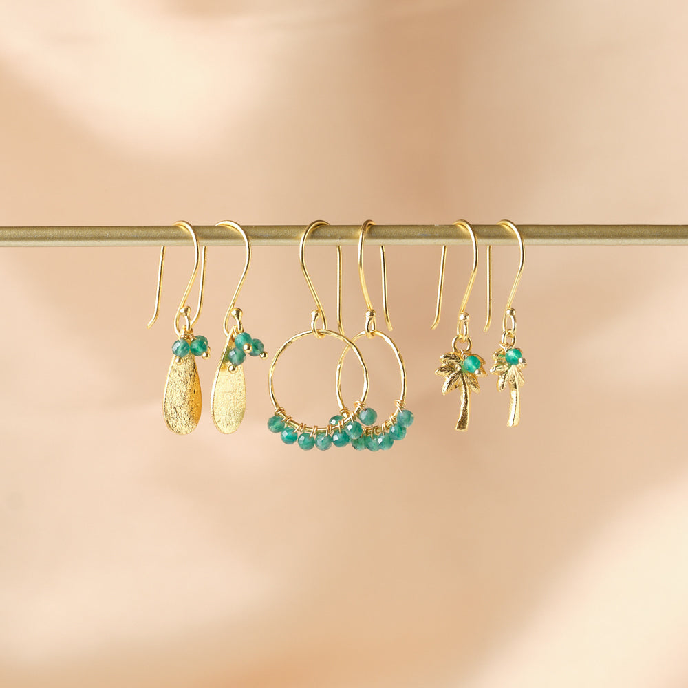 Generous Aventurine Gold Plated Earrings