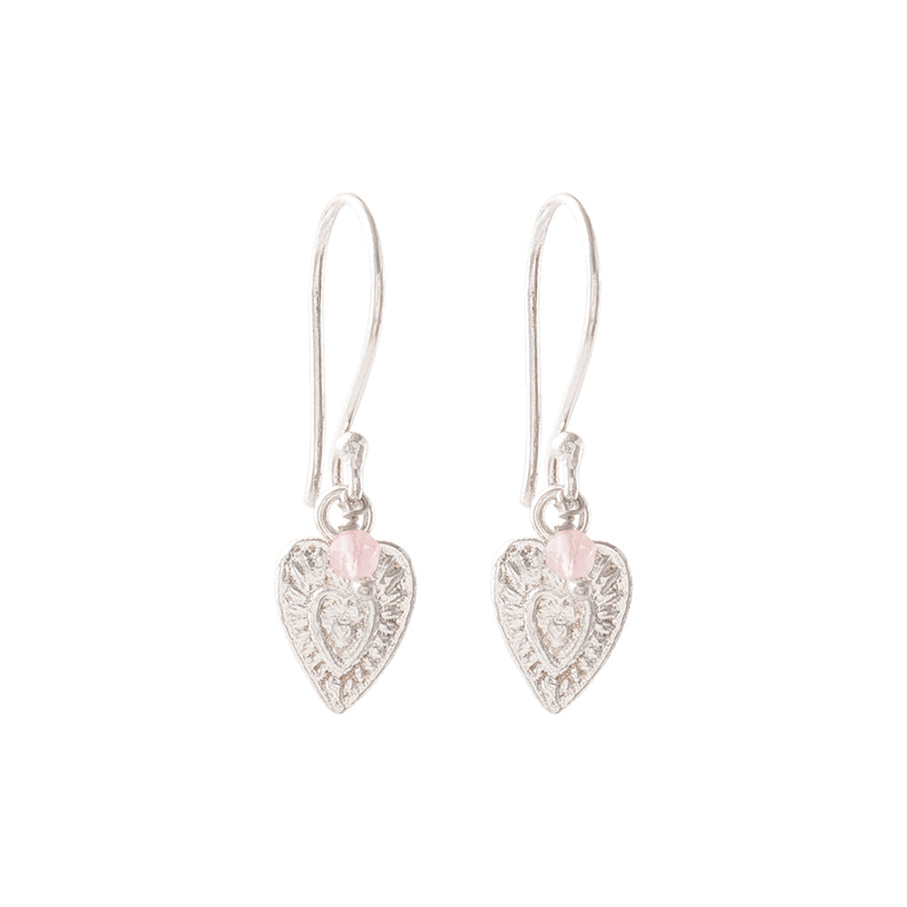 Generous Rose Quartz Silver Plated Earrings