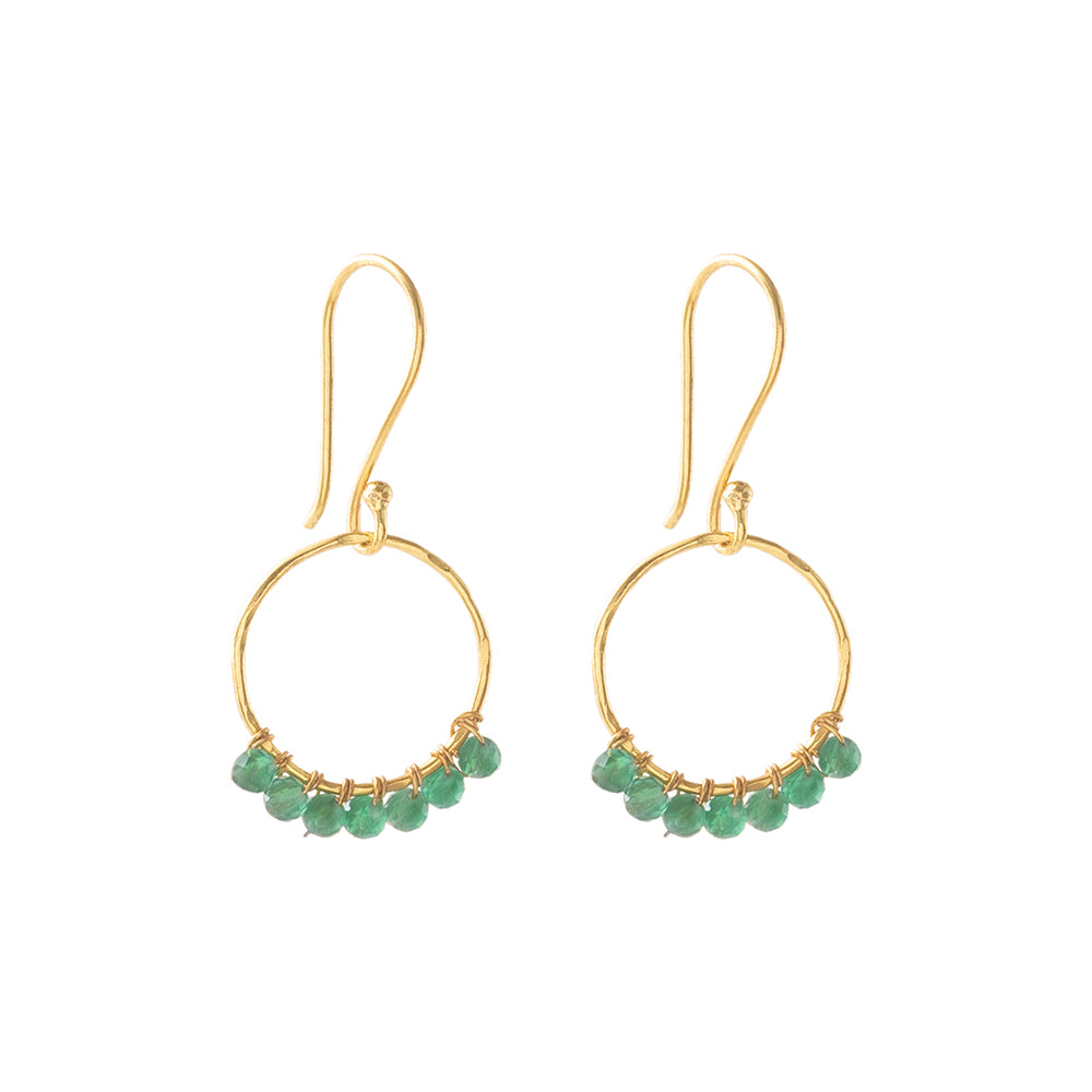 Compassion Aventurine Gold Plated Earrings