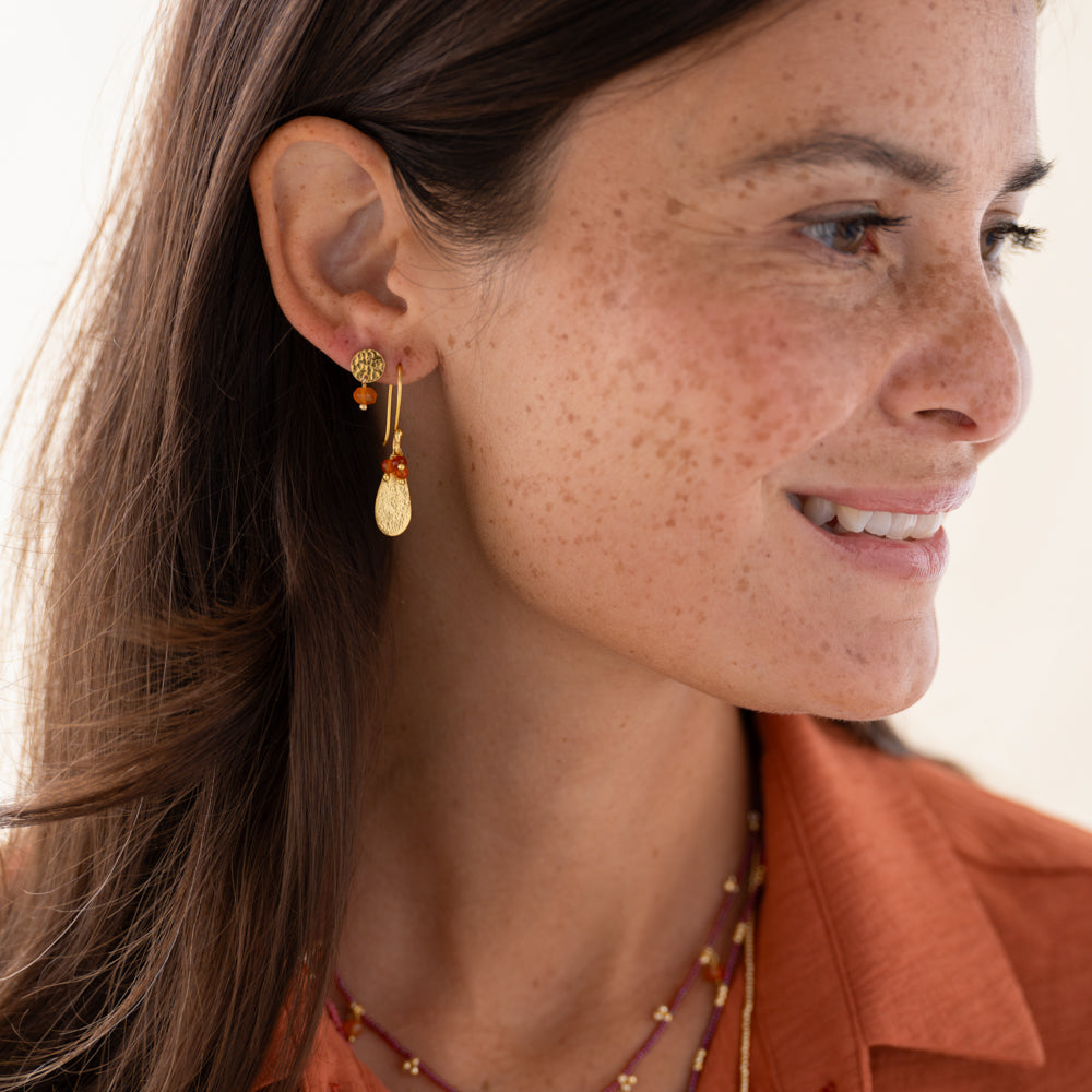 Intention Carnelian Gold Plated Earrings