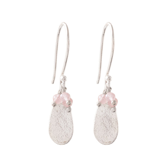 Intention Rose Quartz Silver Plated Earrings