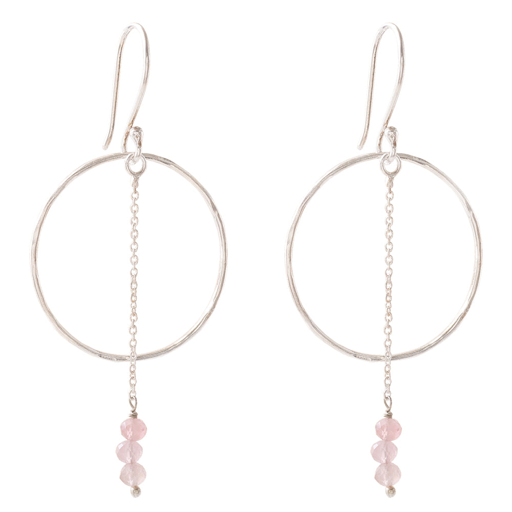 Talent Rose Quartz Silver Plated Earrings