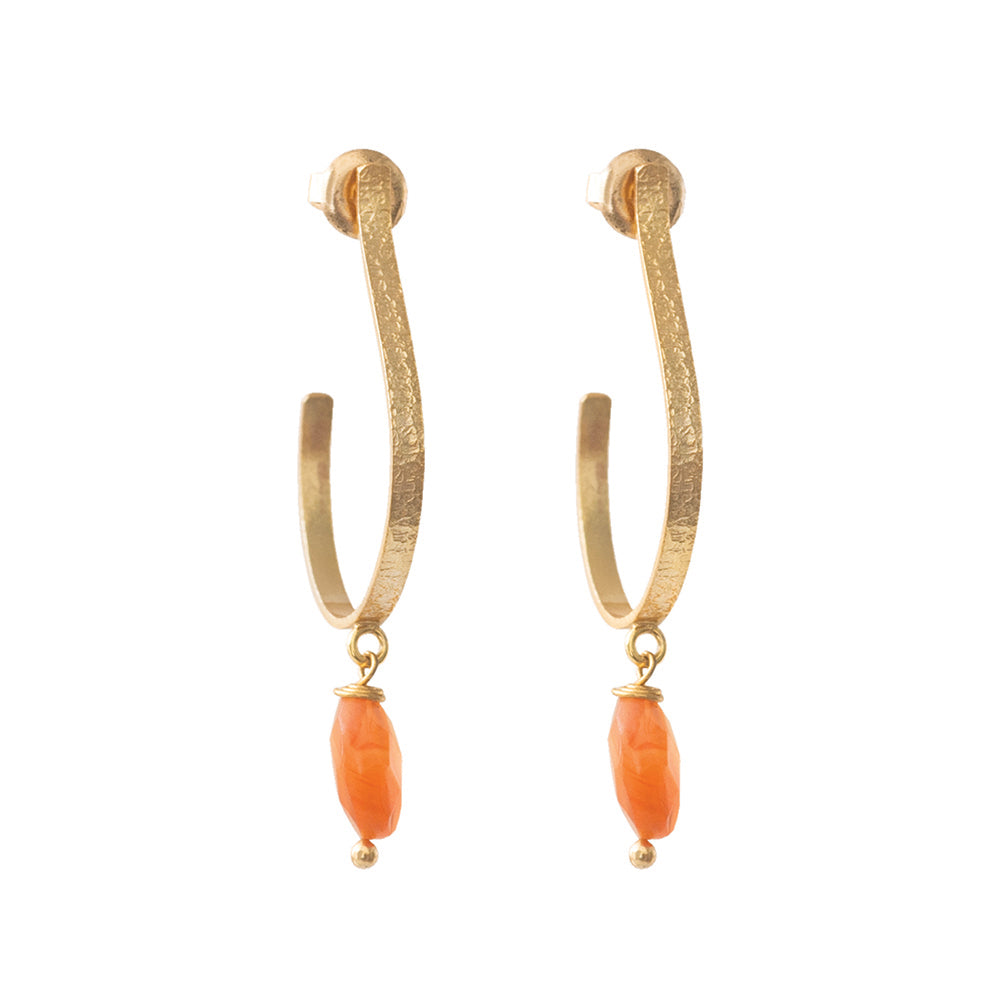 Attracted Carnelian Gold Plated Earrings