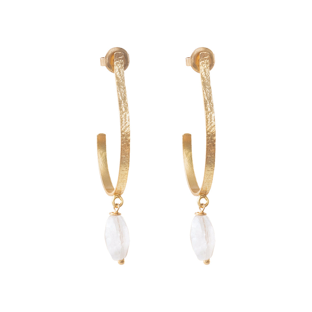 Attracted Moonstone Gold Plated Earrings